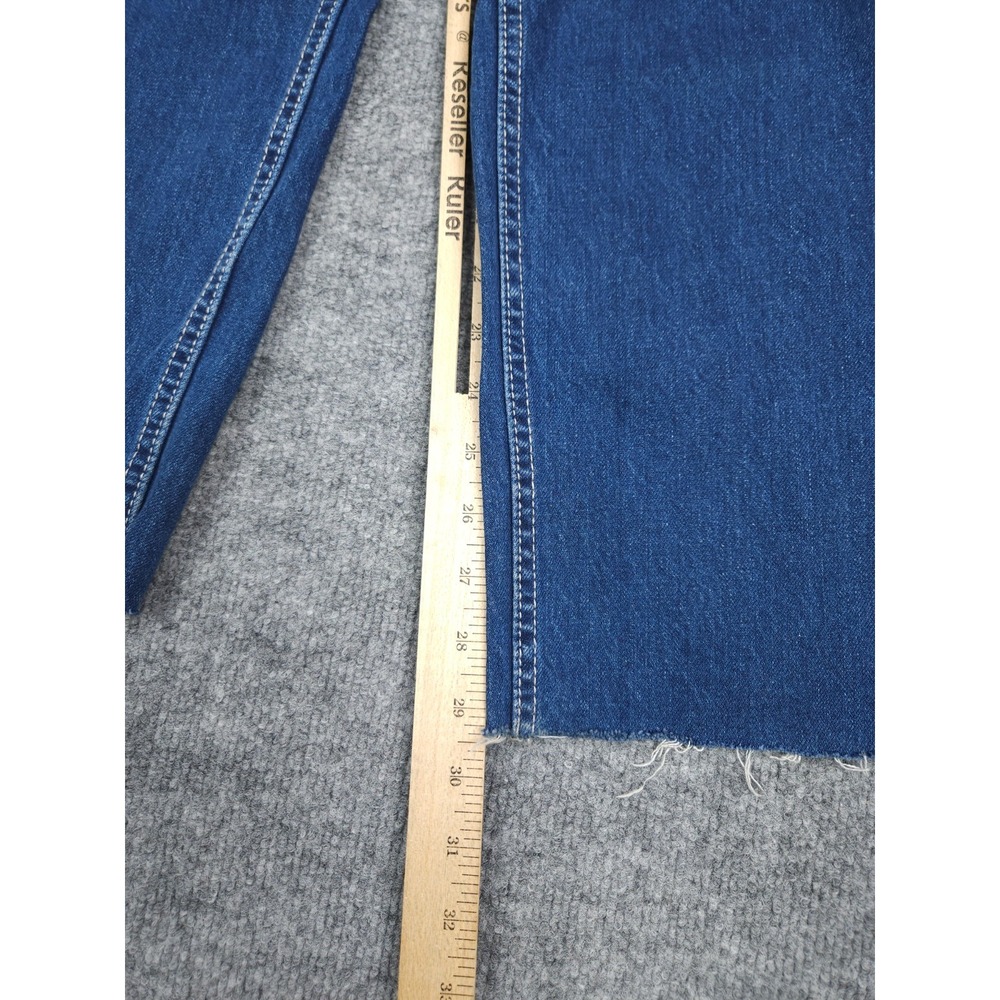 A.LAB Baggy Jeans Men 32 x 29 Blue Wide Leg Rave Y2K Embroider RAW HEM - Picture 9 of 12